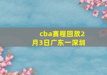 cba赛程回放2月3日广东一深圳