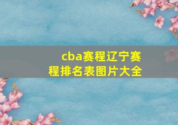 cba赛程辽宁赛程排名表图片大全