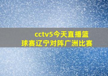 cctv5今天直播篮球赛辽宁对阵广洲比赛