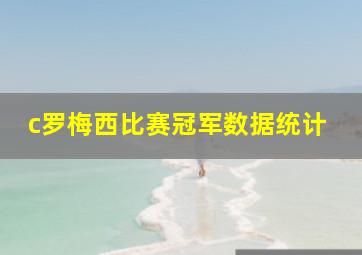 c罗梅西比赛冠军数据统计