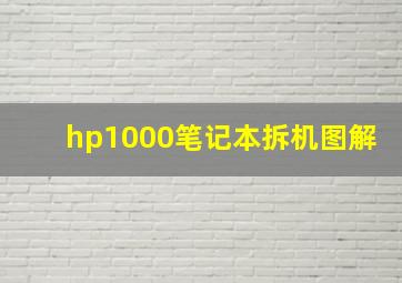 hp1000笔记本拆机图解