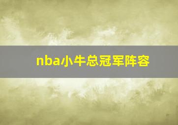 nba小牛总冠军阵容