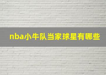 nba小牛队当家球星有哪些