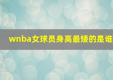 wnba女球员身高最矮的是谁