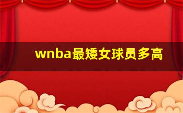 wnba最矮女球员多高