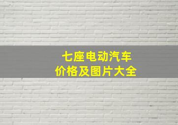 七座电动汽车价格及图片大全