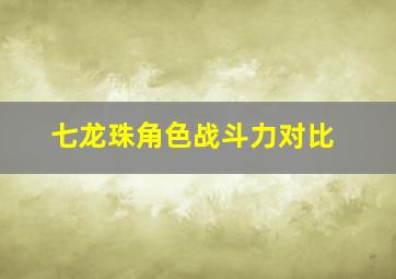 七龙珠角色战斗力对比