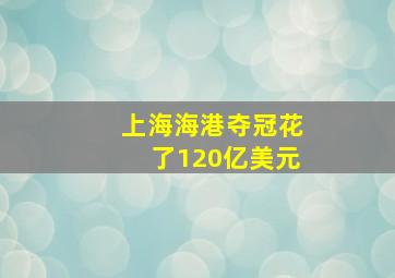 上海海港夺冠花了120亿美元