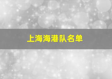 上海海港队名单