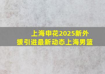 上海申花2025新外援引进最新动态上海男篮