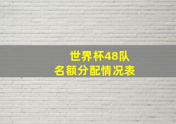 世界杯48队名额分配情况表