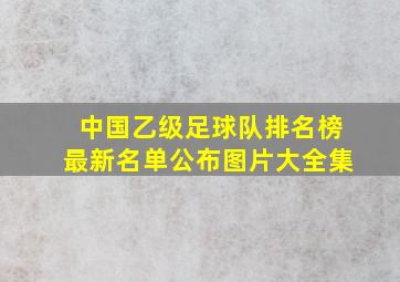 中国乙级足球队排名榜最新名单公布图片大全集