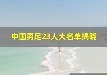 中国男足23人大名单揭晓