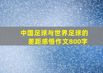 中国足球与世界足球的差距感悟作文800字