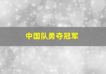 中国队勇夺冠军