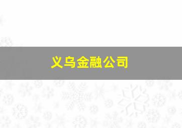 义乌金融公司