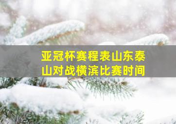 亚冠杯赛程表山东泰山对战横滨比赛时间