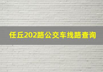 任丘202路公交车线路查询