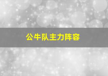 公牛队主力阵容