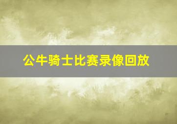 公牛骑士比赛录像回放