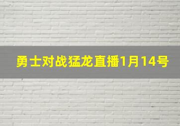 勇士对战猛龙直播1月14号