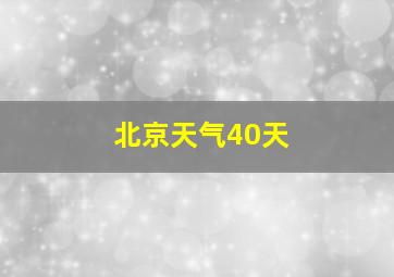 北京天气40天