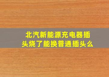 北汽新能源充电器插头烧了能换普通插头么