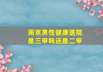 南京男性健康医院是三甲吗还是二甲