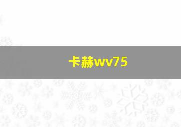 卡赫wv75