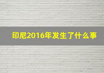 印尼2016年发生了什么事