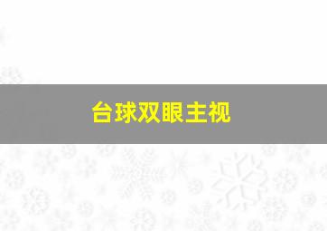 台球双眼主视