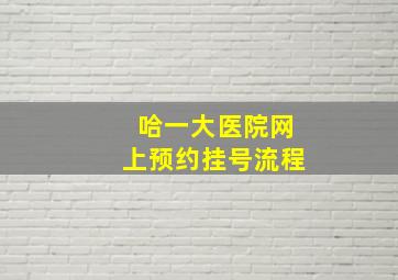 哈一大医院网上预约挂号流程