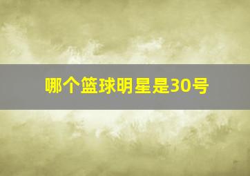 哪个篮球明星是30号