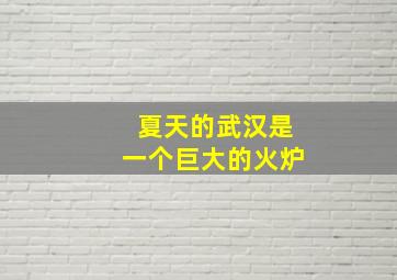 夏天的武汉是一个巨大的火炉