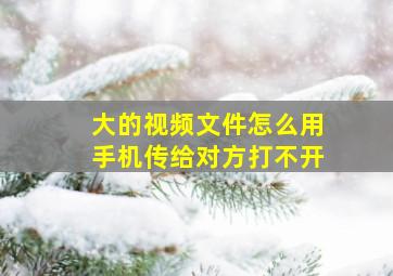 大的视频文件怎么用手机传给对方打不开