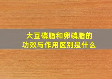 大豆磷脂和卵磷脂的功效与作用区别是什么