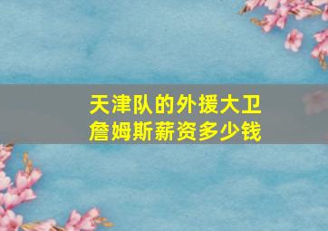 天津队的外援大卫詹姆斯薪资多少钱