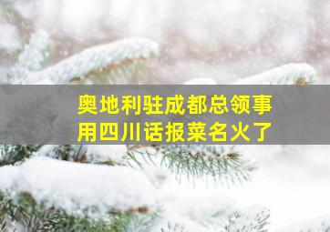 奥地利驻成都总领事用四川话报菜名火了