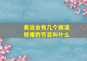 奥运会有几个频道转播的节目叫什么