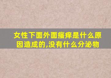 女性下面外面瘙痒是什么原因造成的,没有什么分泌物