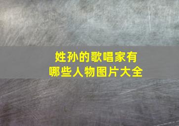 姓孙的歌唱家有哪些人物图片大全