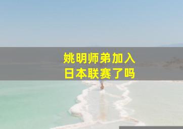 姚明师弟加入日本联赛了吗