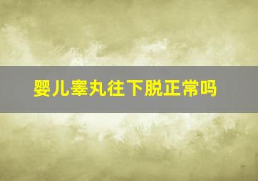 婴儿睾丸往下脱正常吗