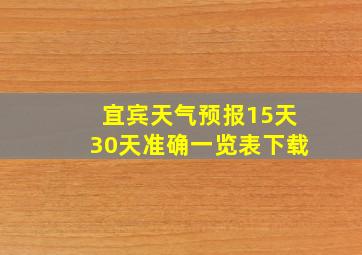 宜宾天气预报15天30天准确一览表下载