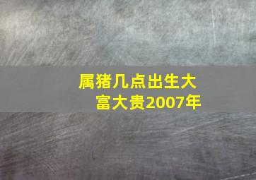 属猪几点出生大富大贵2007年