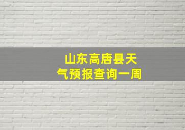 山东高唐县天气预报查询一周