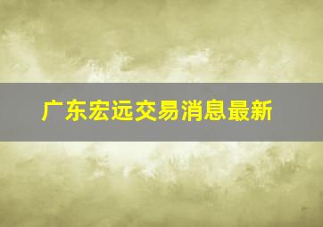 广东宏远交易消息最新