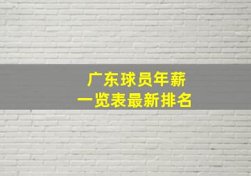 广东球员年薪一览表最新排名