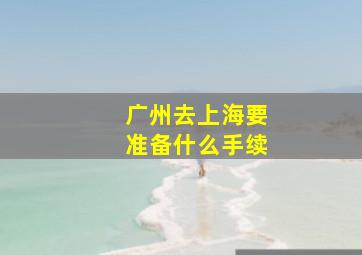 广州去上海要准备什么手续