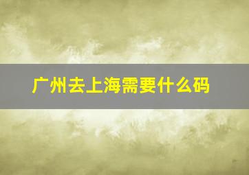 广州去上海需要什么码